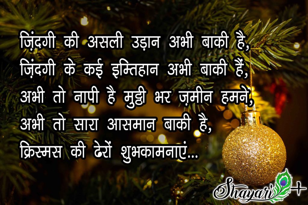 happy christmas hindi shayari